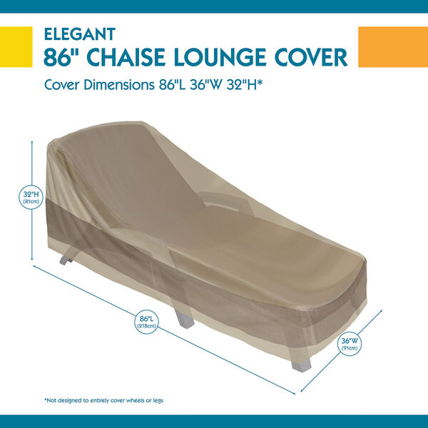 Elegant Swiss Coffee 86 In. Patio Chaise Lounge Cover, image 3