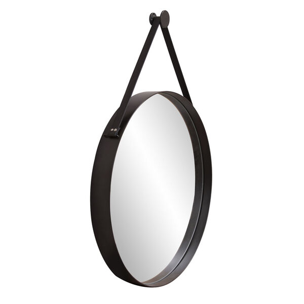 Huntley Brushed Black Round Wall Mirror, image 1