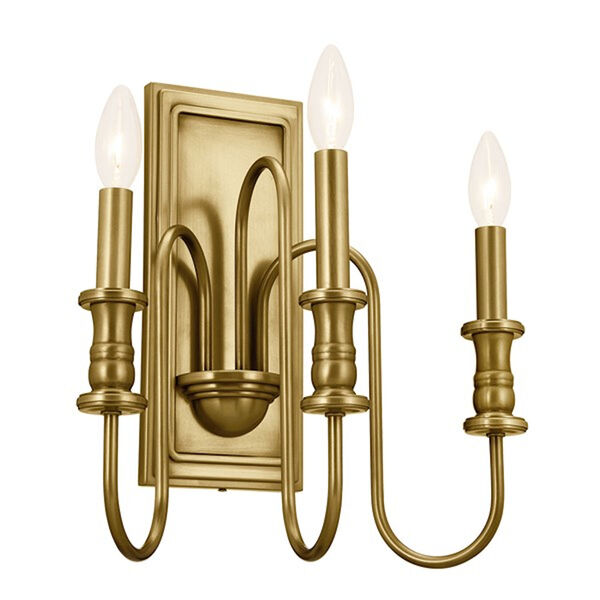 Homestead Natural Brass Three-Light Wall Sconce, image 1