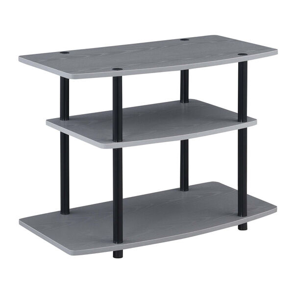 Designs2Go Gray and Black Three-Tier TV Stand, image 1