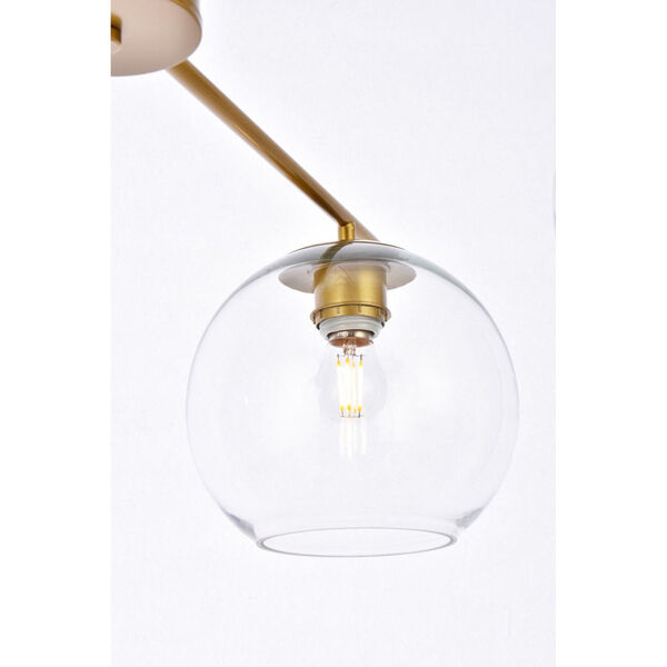 Opus Brass and Clear Four-Light Pendant, image 4
