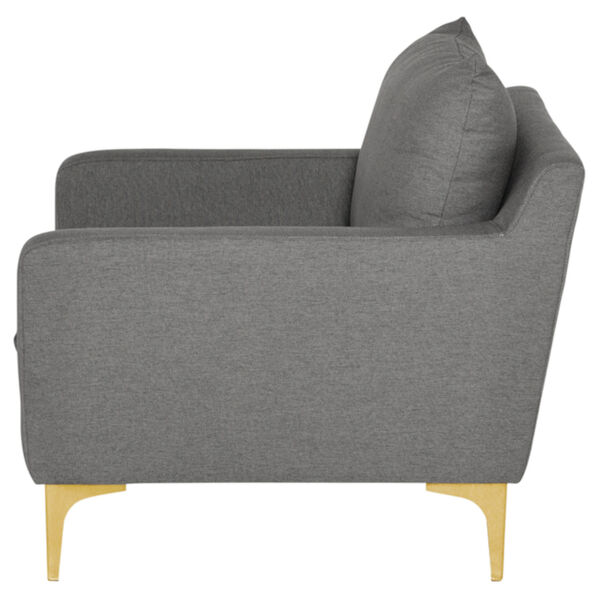 Anders Slate Gray and Gold Occasional Chair, image 3