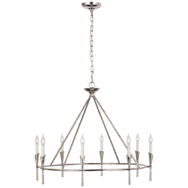 Aiden Large Ring Chandelier in Polished Nickel by Chapman  and  Myers, image 1