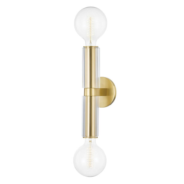 Gilbert Aged Brass Two-Light Wall Sconce, image 1