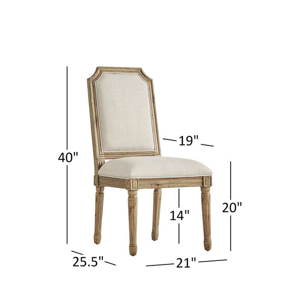 Eliza Beige Linen Wood Side Chair, Set of 2, image 6