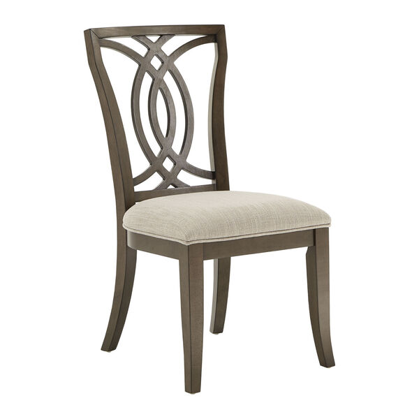 Gloria Dark Walnut and Beige Dining Chair, Set of Two, image 1