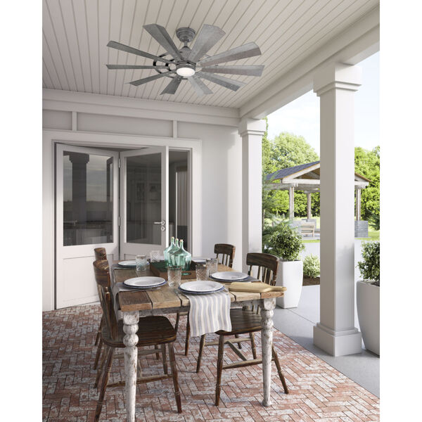 Crescent Falls Galvanized 52-Inch LED Ceiling Fan, image 2
