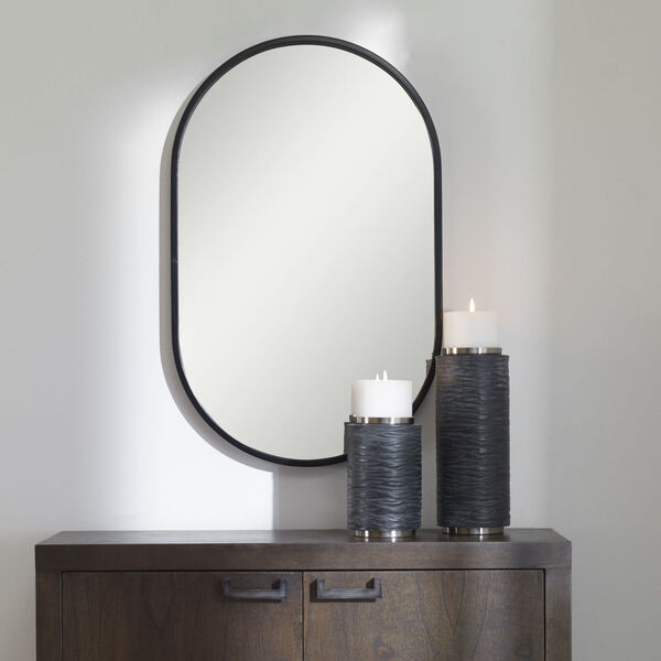 Varina Black 20-Inch x 32-Inch Oval Mirror, image 1