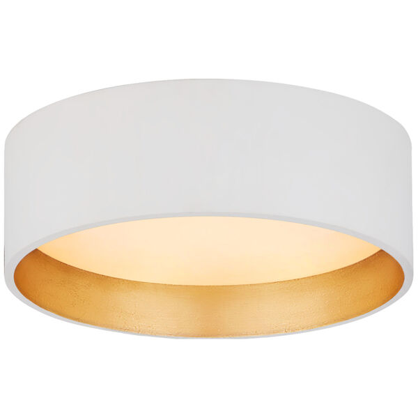 Shaw Mini Solitaire Flush Mount in Matte White and Gild with White Glass by Studio VC, image 1