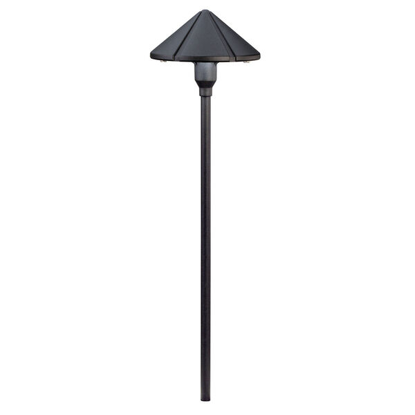 Six Groove Textured Black 23-Inch One-Light Landscape Path Light, image 2
