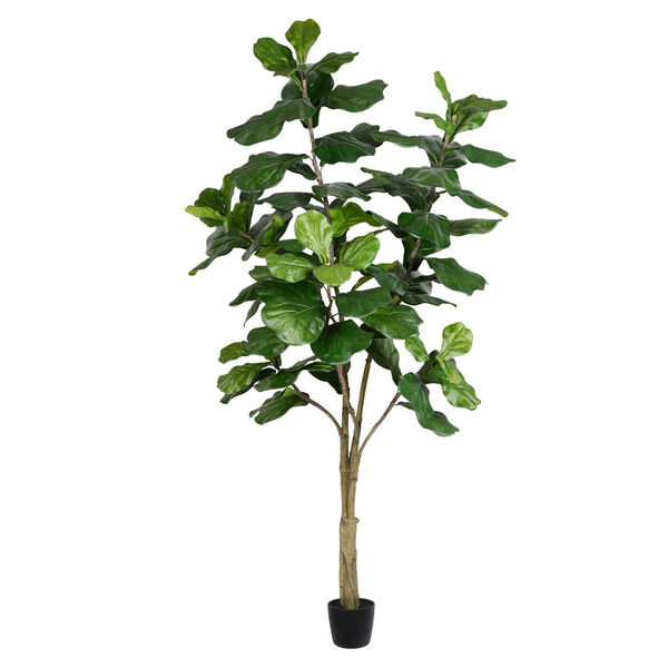 Green Potted Fiddle Tree with 89 Leaves, image 1