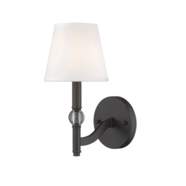 Lyndale Bronze One-Light Wall Sconce with Classic White Shade, image 2