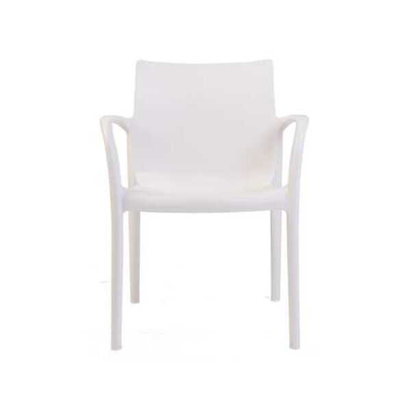 Pedro White Outdoor Stackable Armchair, Set of Four, image 3