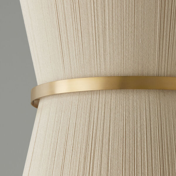 Cecilia Bleached Natural Rope and Patinaed Brass Six-Light Tapered String Foyer, image 3