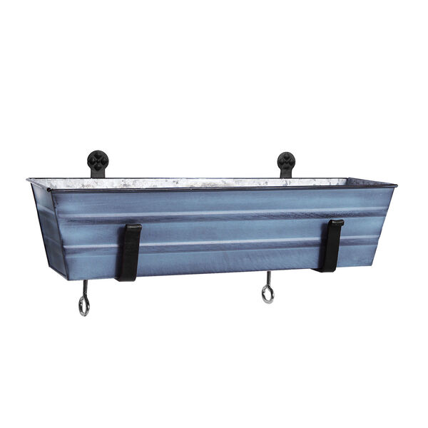 Nantucket Blue 22-Inch Flower Box with Clamp-On Bracket, image 1
