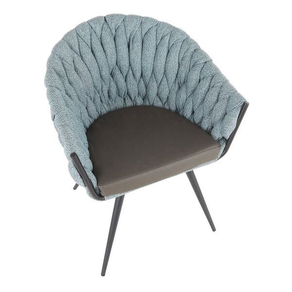 Matisse Black, Grey and Blue Braided Chair, image 5