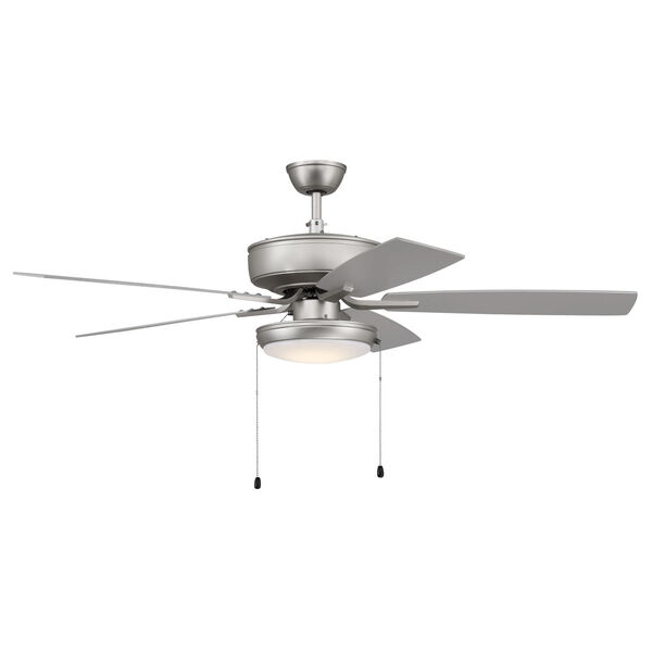 Pro Plus Brushed Satin Nickel 52-Inch LED Ceiling Fan with Frost Acrylic Pan Shade, image 3