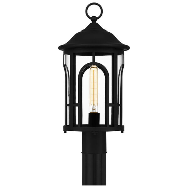 Brampton Matte Black One-Light Outdoor Post Lantern, image 1