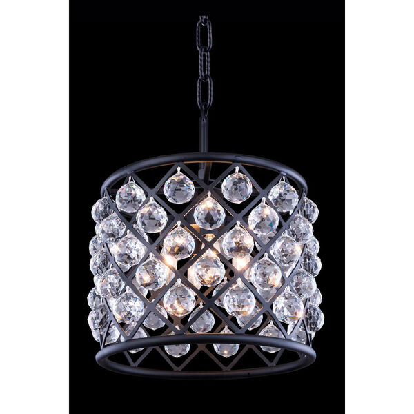 Madison Mocha Brown Four-Light Pendant with Royal Cut Clear Crystals, image 2