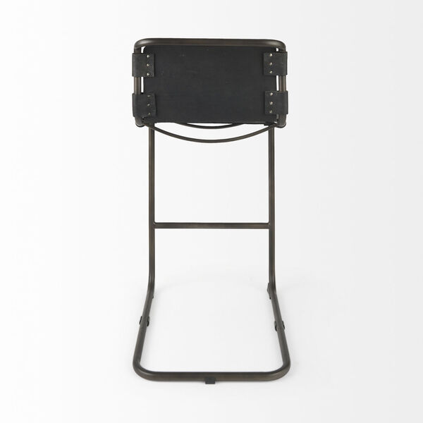 Berbick Black Leather Seat Bar Height Stool, image 4