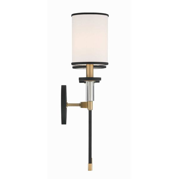 Hatfield Black Forged and Vibrant Gold Two-Light Wall Sconce, image 4