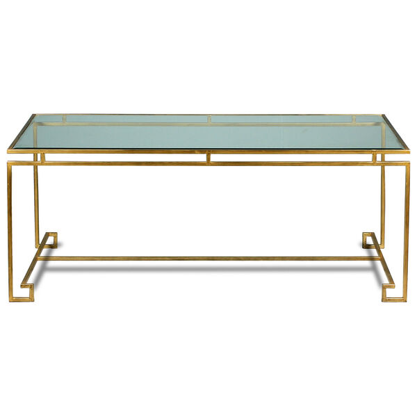 Antique Gold Parallel Lines 24-Inch Coffee Table, image 2