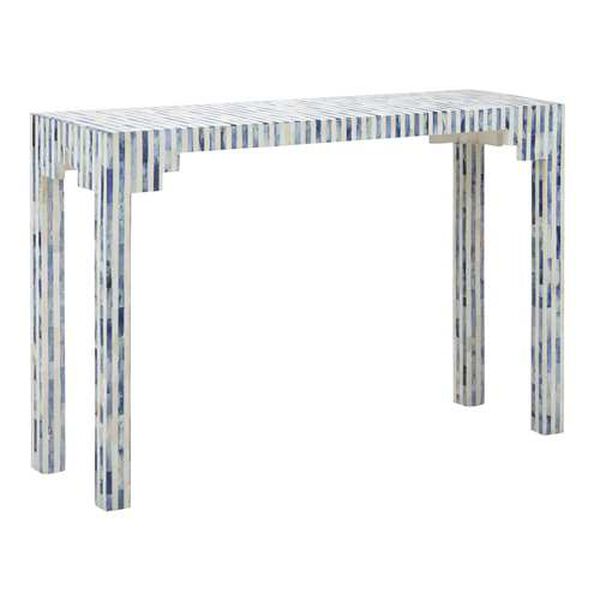Blue and Cream Bone Inlay Console Table, image 1