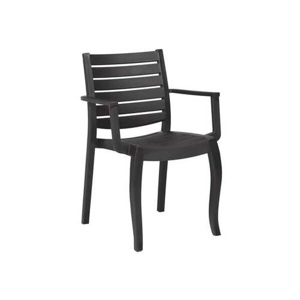 Zeus Anthracite Outdoor Stackable Armchair, Set of Four, image 2