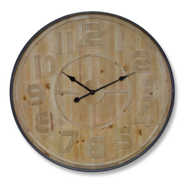 Brown MDF Iron Wall Clock, image 1