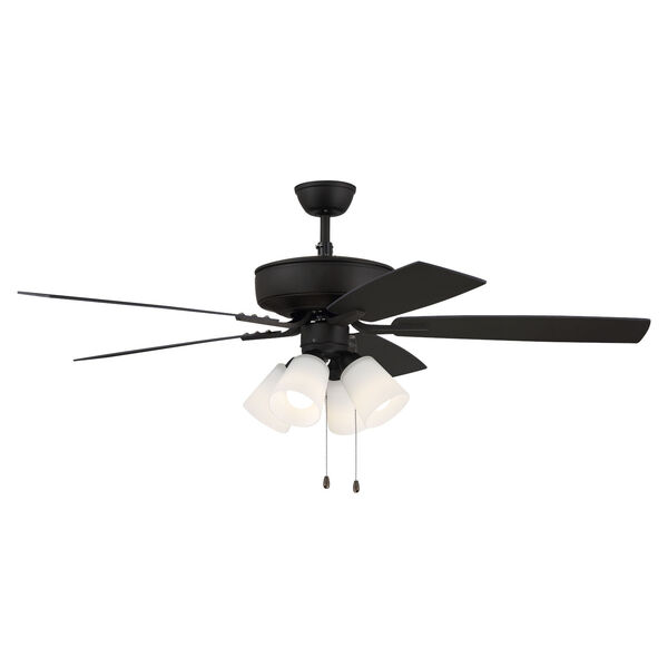 Pro Plus Espresso 52-Inch Four-Light Ceiling Fan with White Frost Bell Shade, image 3