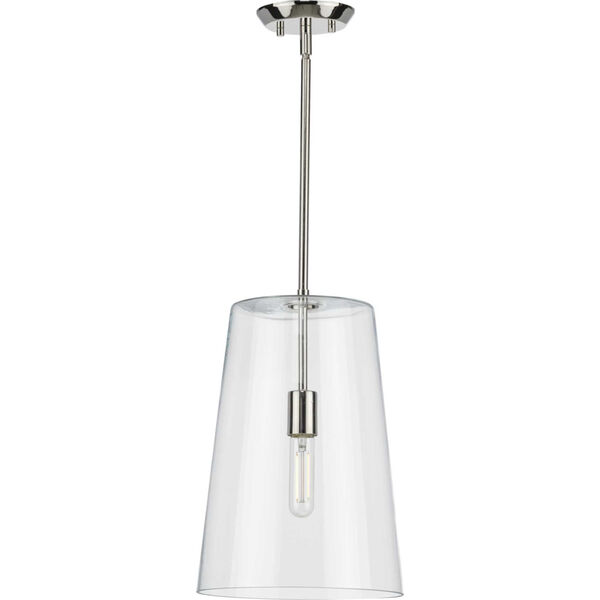 Clarion Polished Nickel 11-Inch One-Light Pendant, image 5