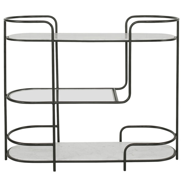 White and Black Trolley Bar Console, image 2