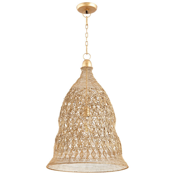 Aged Brass 18-Inch One-Light Pendant, image 1