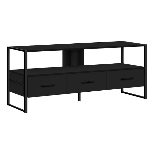 Black TV Stand with Three Drawers, image 1