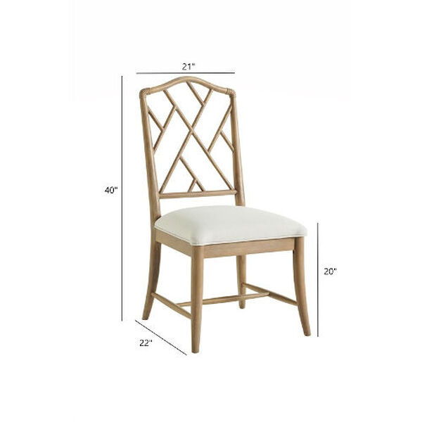 Chippendale Natural Oak and White Side Chair, Set of 2, image 5