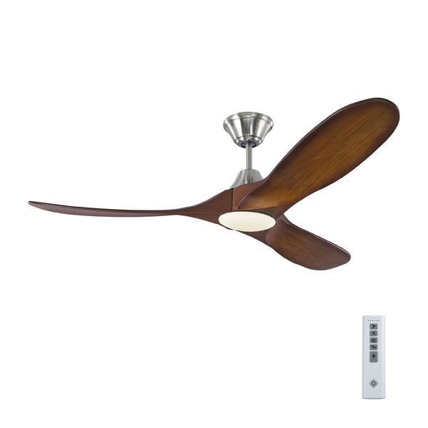 Maverick Brushed Steel Koa 52-Inch LED Ceiling Fan, image 4