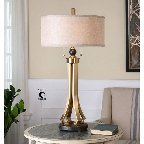 Selvino Brushed Brass Two-Light Table Lamp, image 2