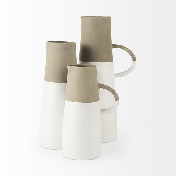 Hindley I White and Natural Small Two Toned Cermic Jug, image 6