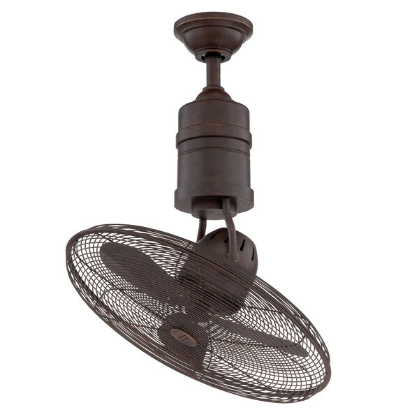 Bellows Aged Bronze Textured 19-Inch Ceiling Fan with Three Blades, image 1