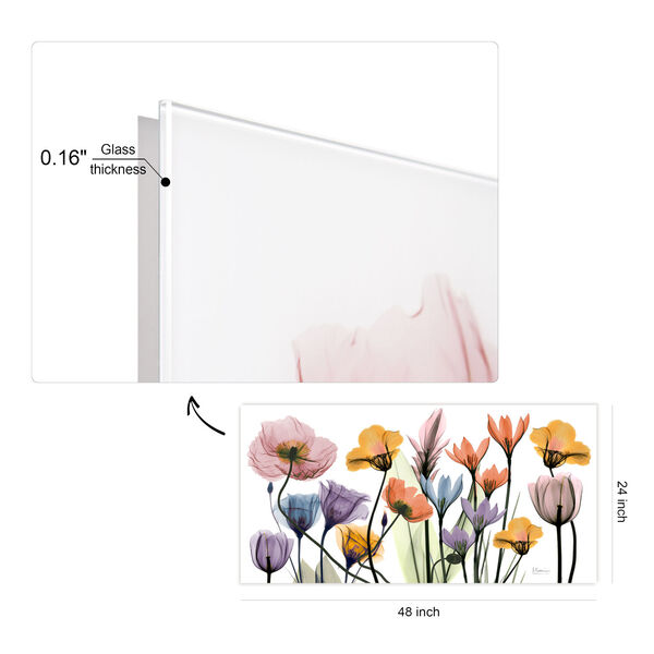 Flowerscape Portrait Frameless Free Floating Tempered Glass Graphic Wall Art, image 4