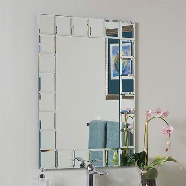 Montreal Modern Rectangular Beveled Bathroom Mirror, image 1