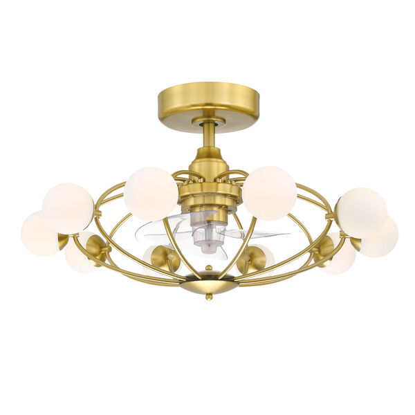 Kerring Brushed Satin Brass 32-Inch 10-Light LED Indoor Ceiling Fan, image 1