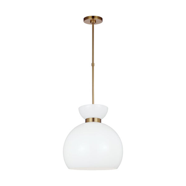 Londyn Burnished Brass One-Light Pendant with Milk White Shade, image 2