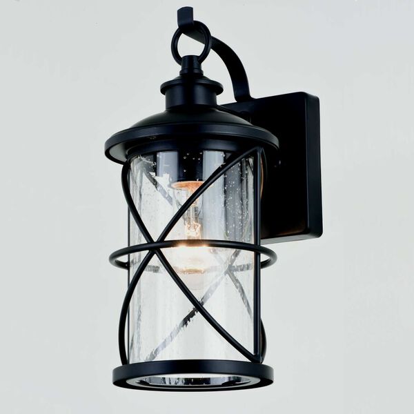 Adams Black One-Light Outdoor Wall Lantern with Clear Glass, image 5
