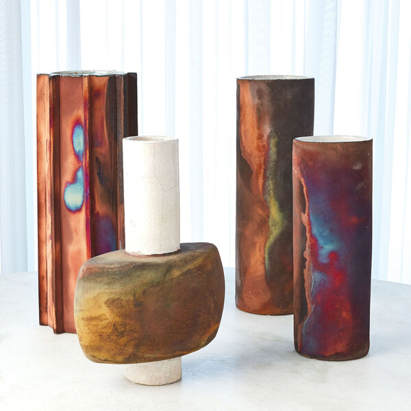 Rust Cylindrical Flared Base Vase, image 5