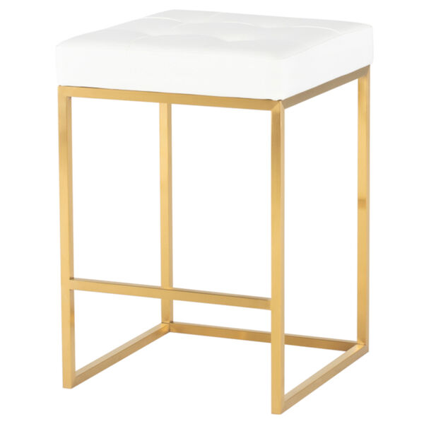 Chi White and Gold Counter Stool, image 1