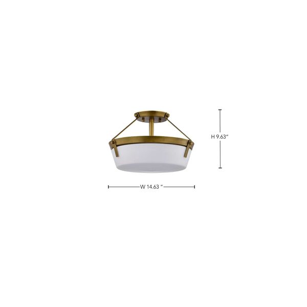Rowen Natural Brass Three-Light Semi-Flush Mount, image 4