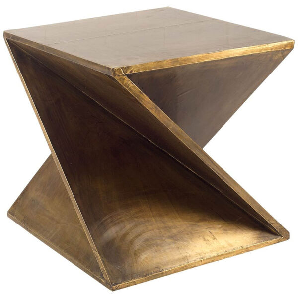 Zelda Brass Z-Shaped End Table, image 1