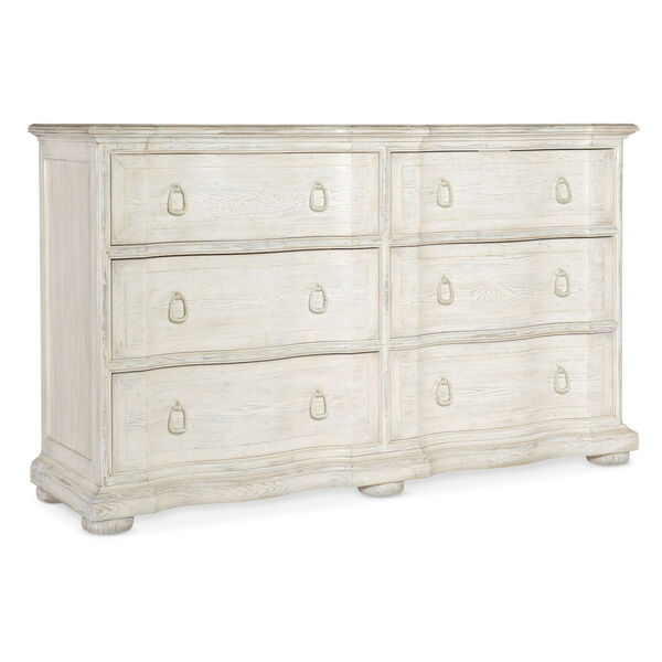Traditions Soft White Six-Drawer Dresser, image 1