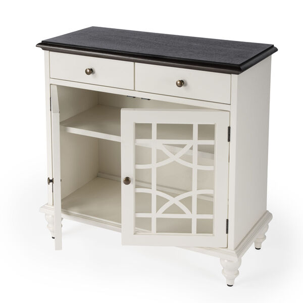 Rene Glossy White Cabinet with Doors and Drawers, image 3